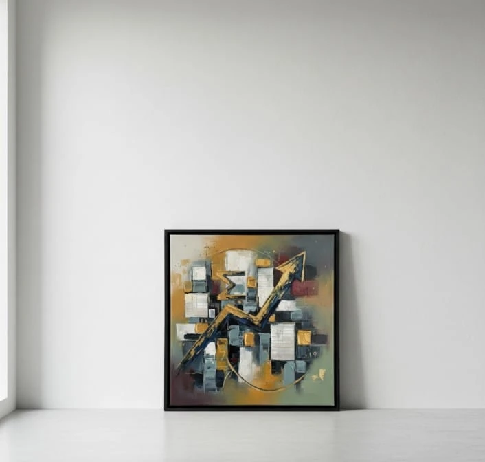 İş Dünyasında Yükselen Grafikle Başarının Sanatı Dokulu Akrilik Tablo 1018