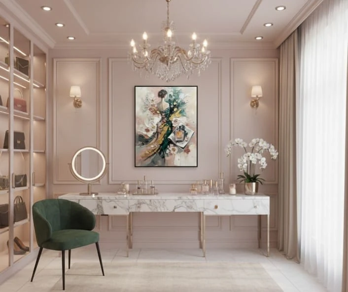 Tasarımcının Benliğindeki Zerafetin Esansı Dokulu Akrilik Boya Tablosu 1017