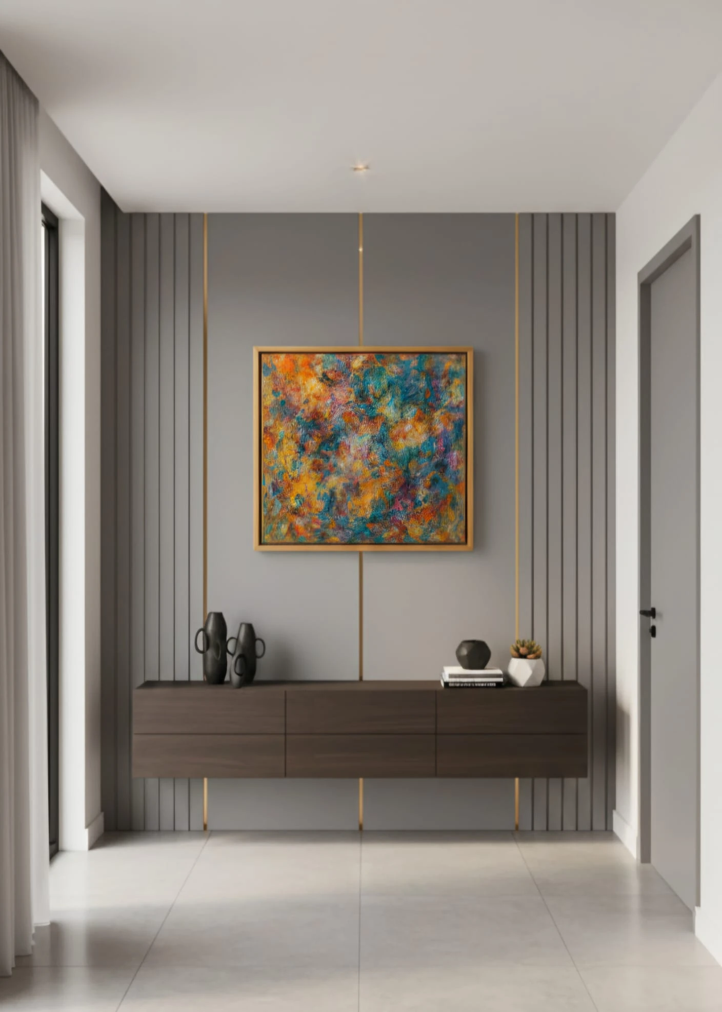 Layered Dreams El Yapımı Dokulu Akrilik Boya Canlı Renkler Tablosu 1046