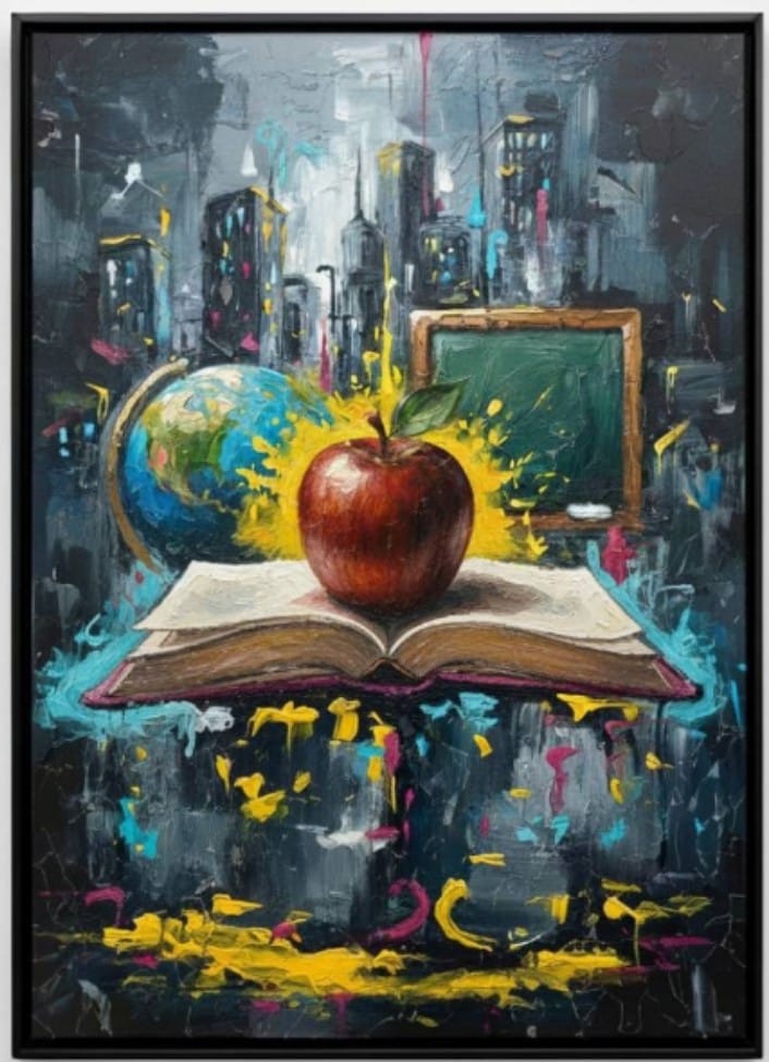 Öğreten ve Geleceğe Yön Veren Kahraman Ellerin Gurur Akrilik Boya Tablosu 1021