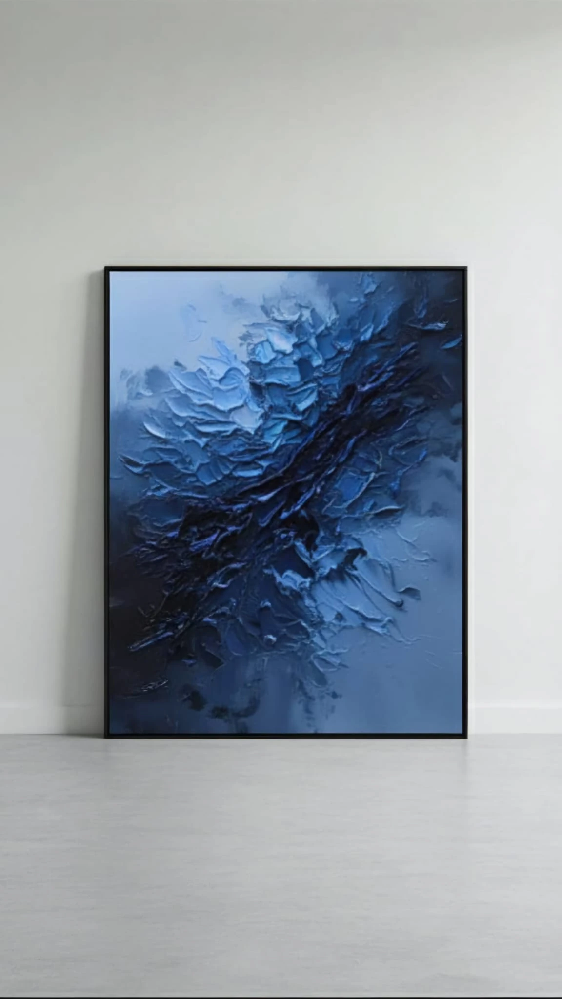 Deep Abyss Mavi Soyut Dokulu Tablo 1041