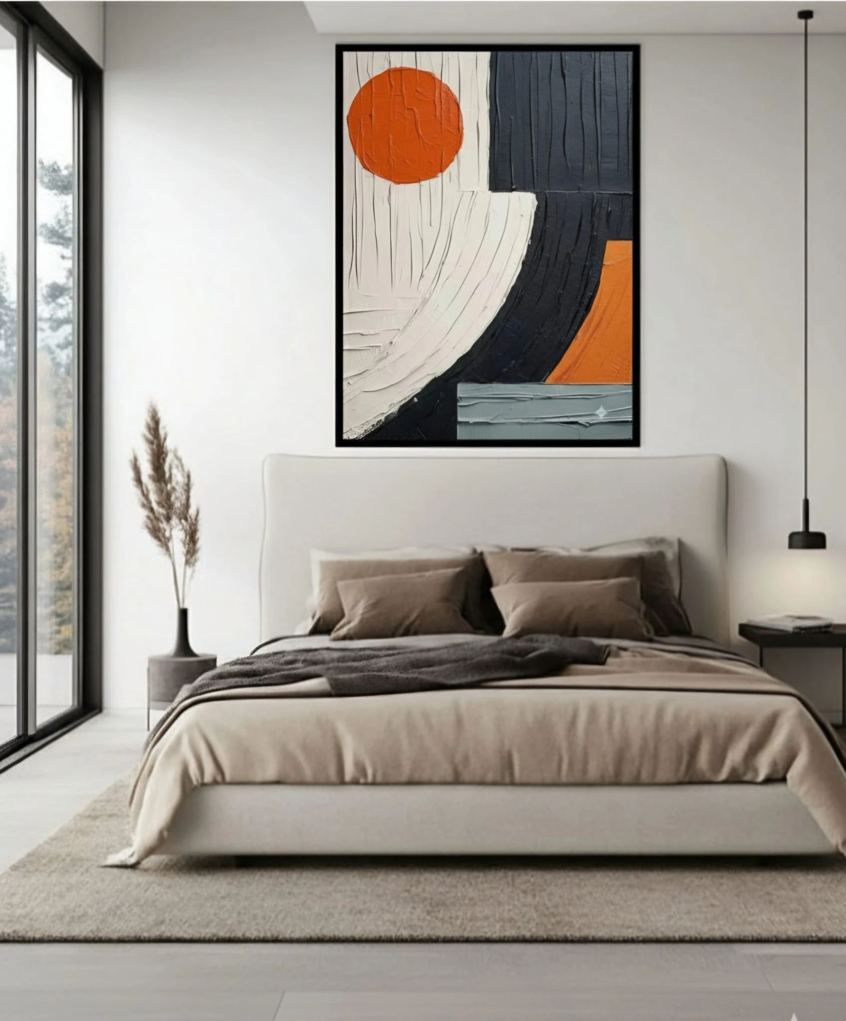 Ember Balance Canlı Turuncu Enerji Veren Akrilik Boya Tablosu 1001