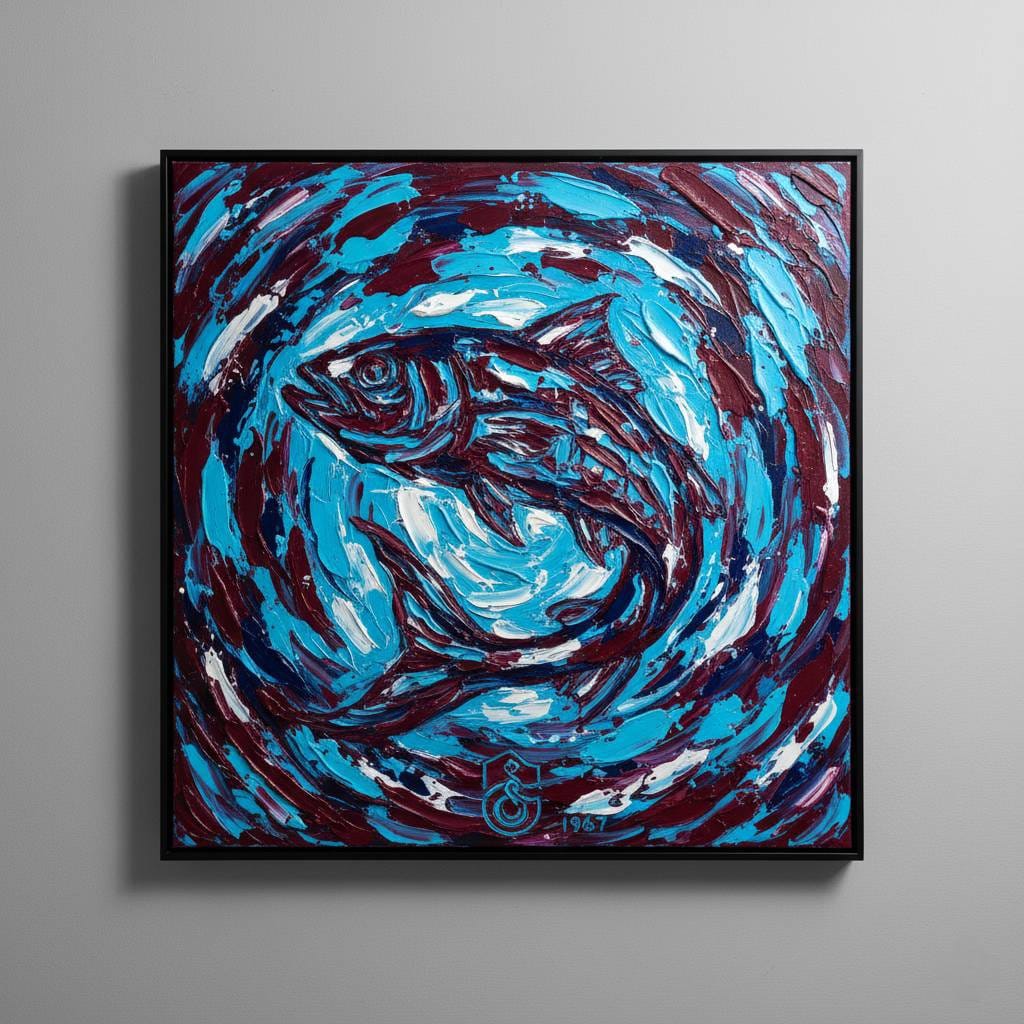 Trabzonspor Futbol Takımı Balık Figürlü Tablo 3004