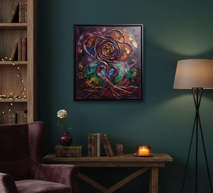 Sonsuz Aşkın Köklerindeki Derin Sevgi Dokulu Akrilik Tablo 1011