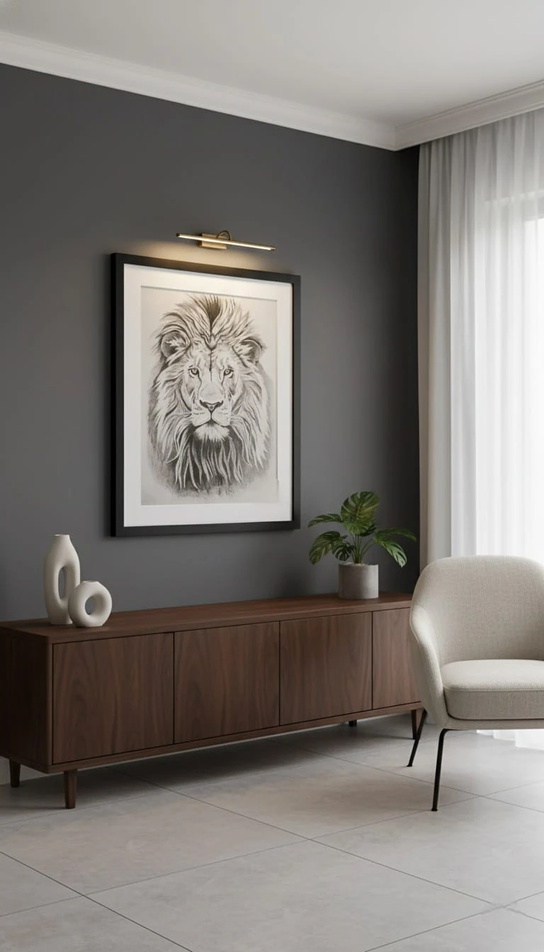 Karakalem Kralın Gölgesi Aslan Çalışması 35x50cm 2001