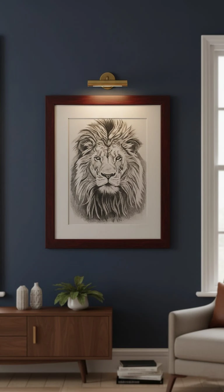 Karakalem Kralın Gölgesi Aslan Çalışması 35x50cm 2001