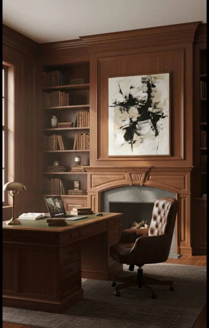 Abstract Force Nötr Tonlu Soyut Siyah Beyaz Bej Dokulu Akrilik Boya Tablosu 1033