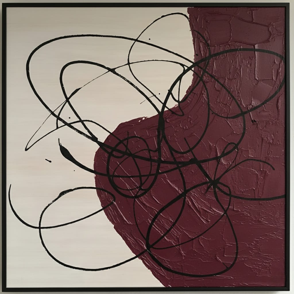 Muted Mation Dokulu Soyut Akrilik Boya Tablo 1006