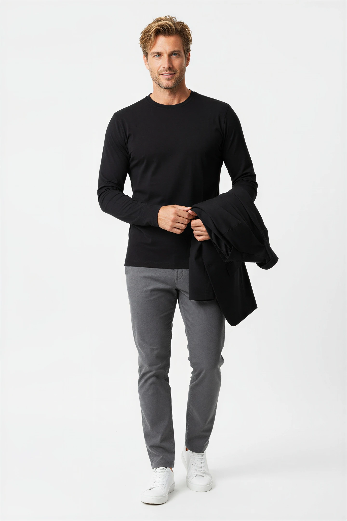 Erkek Rayon Kumaş Tshirt - Siyah