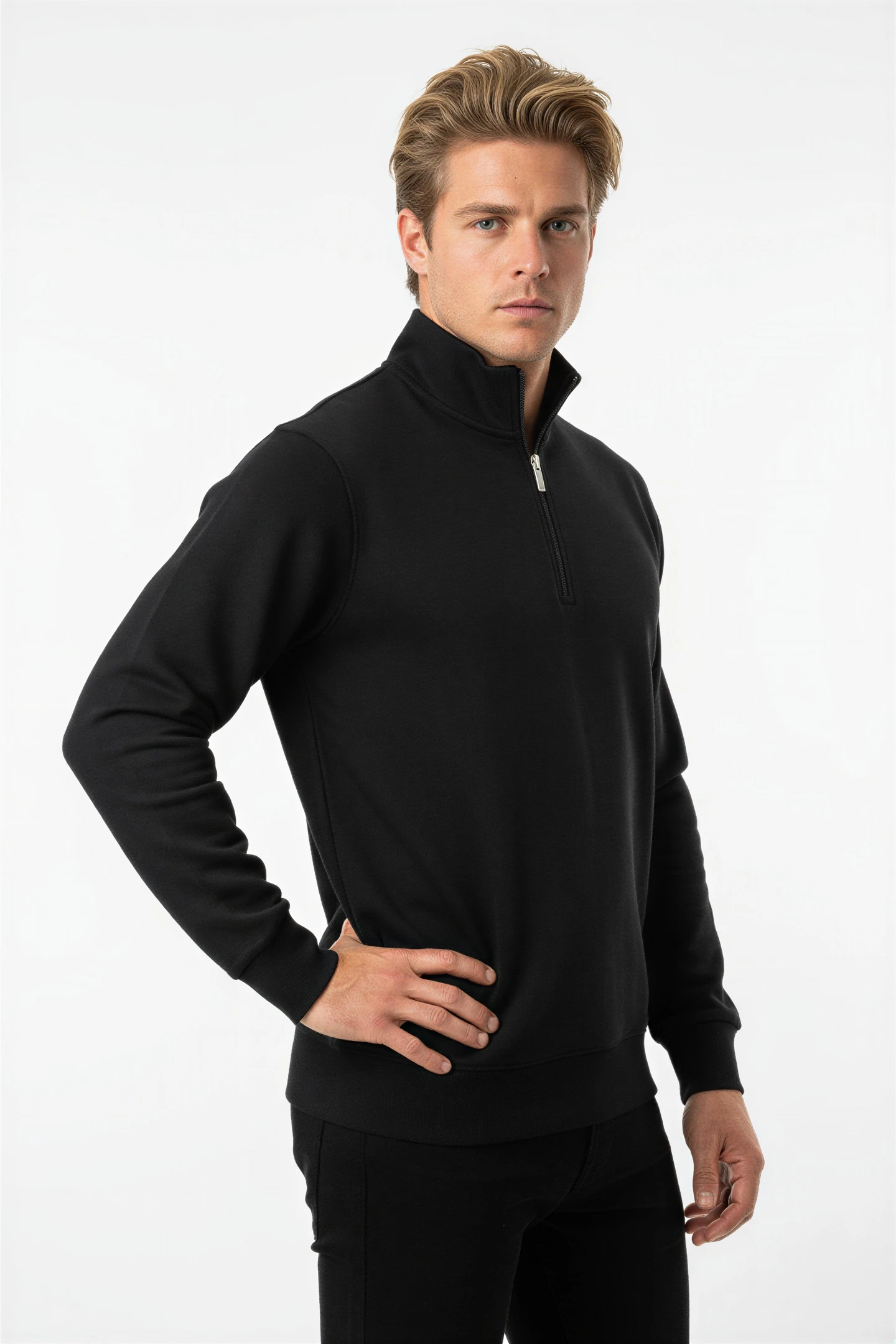 Erkek Yarım Fermuarlı Sweatshirt