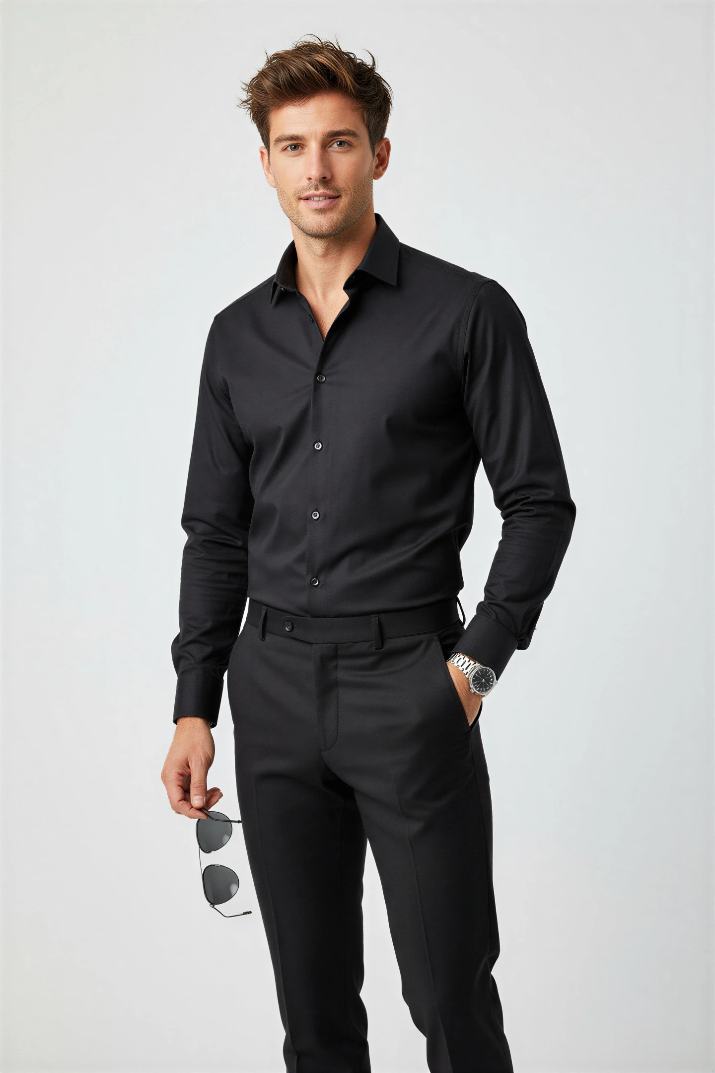 Pamuk Saten Slim Fit Gömlek