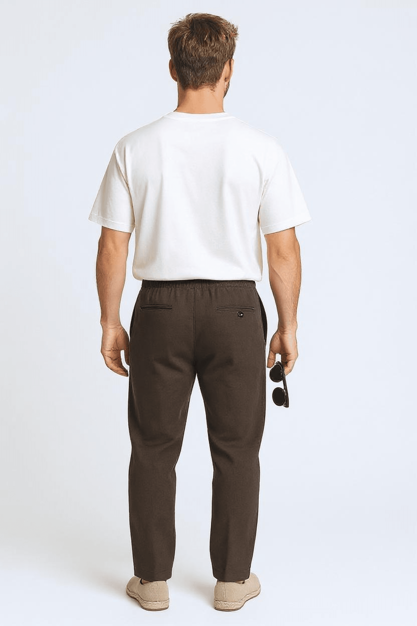 İpli Keten Pantolon