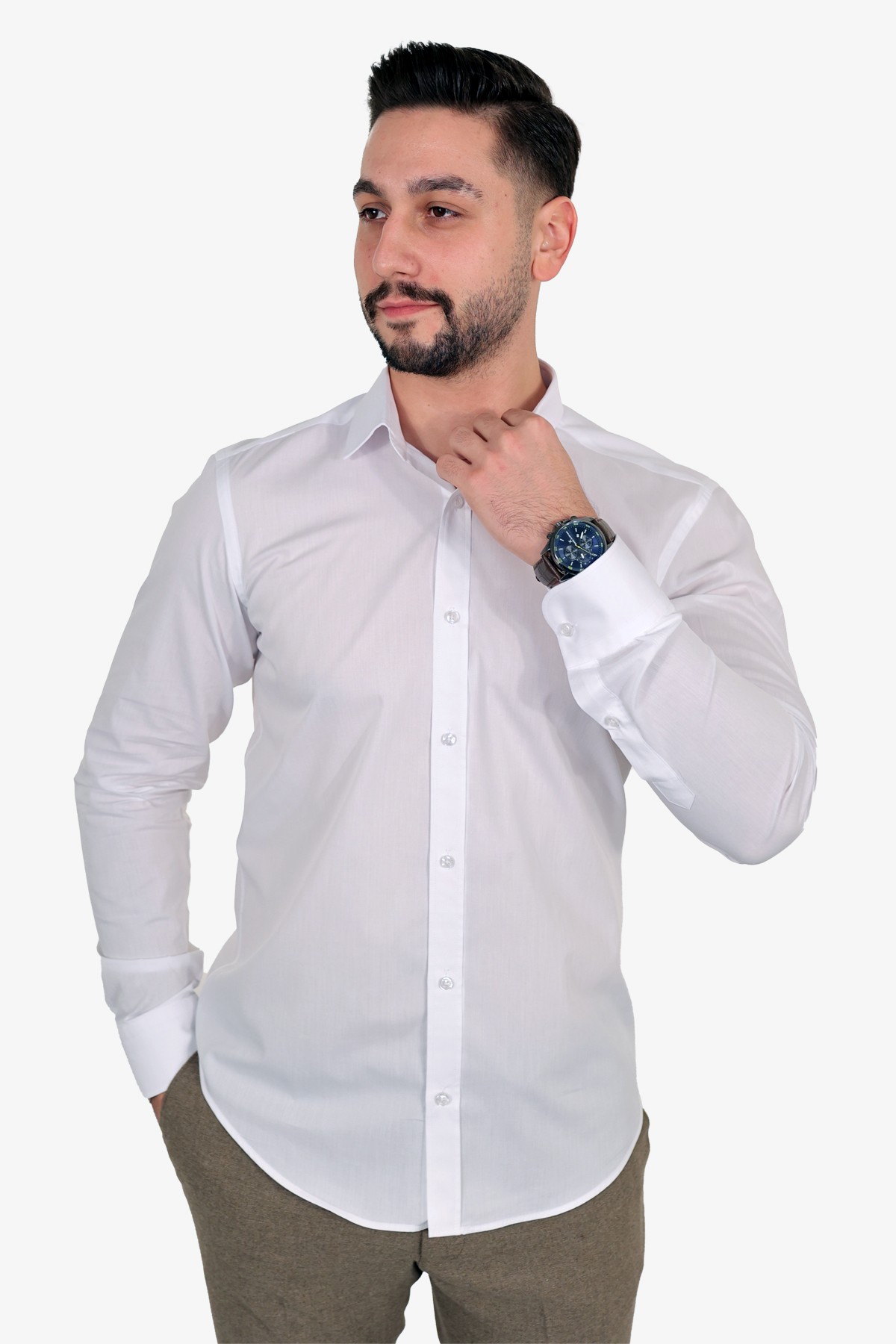 Düz Slim Fit Gömlek