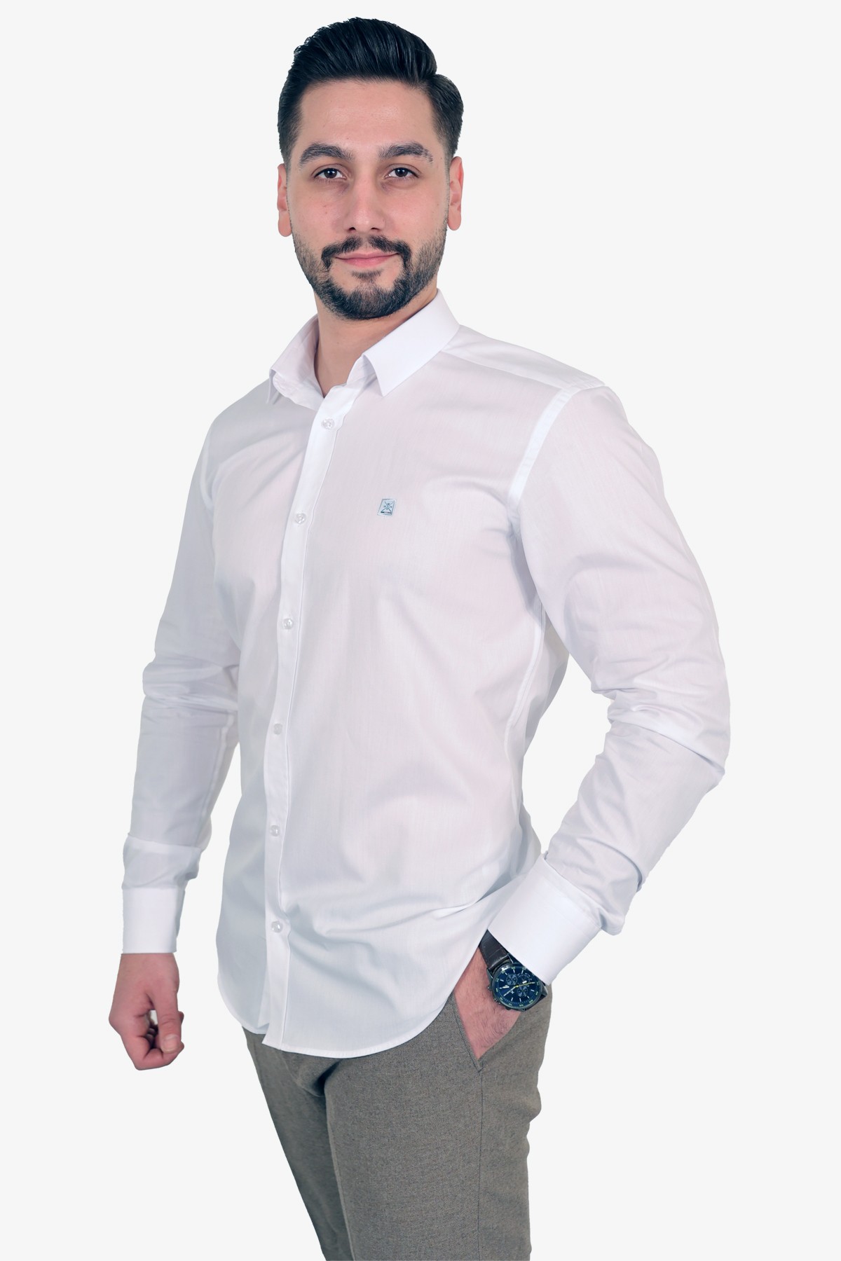 Düz Slim Fit Gömlek