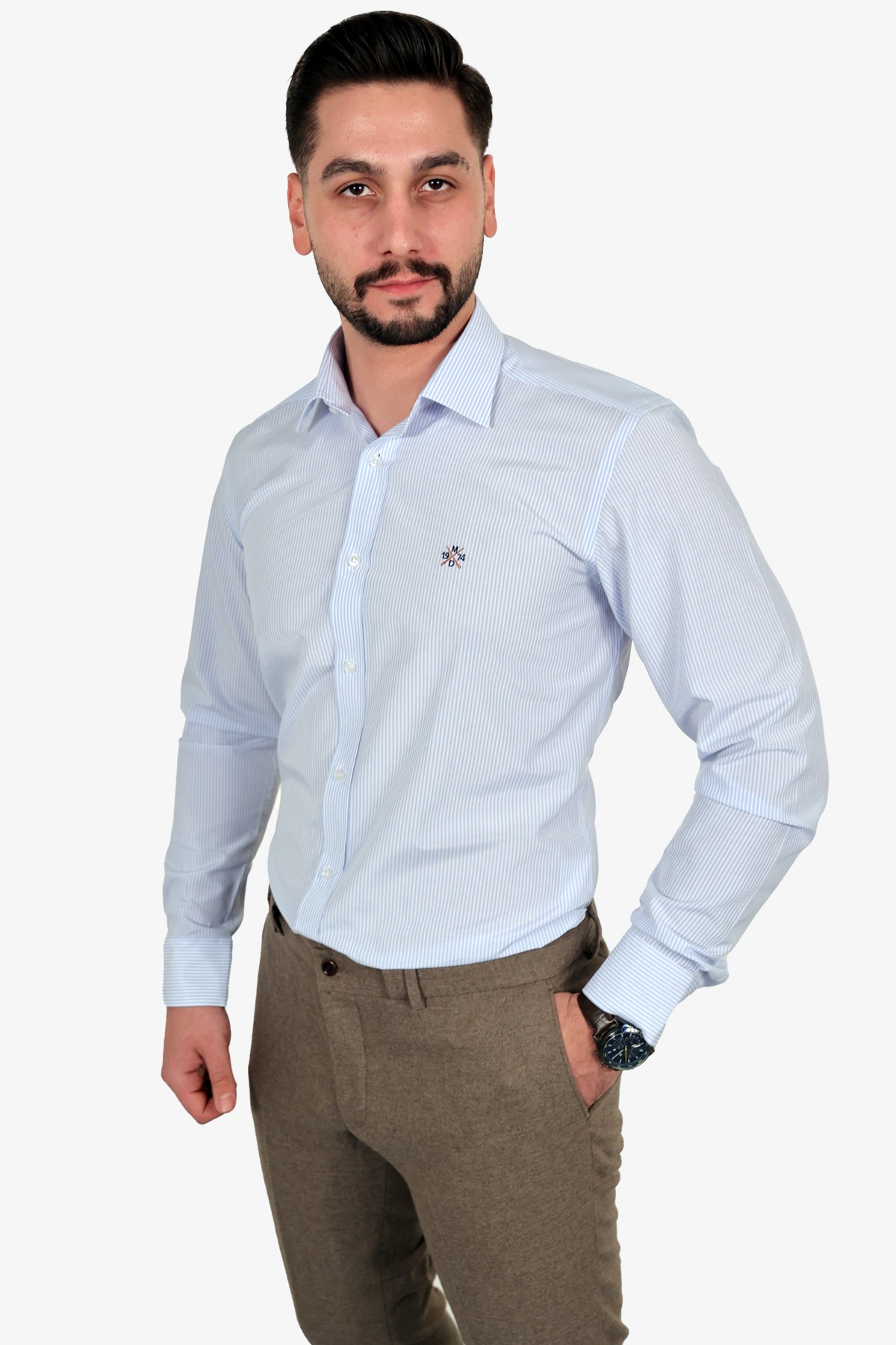 Çizgili Slim Fit Gömlek