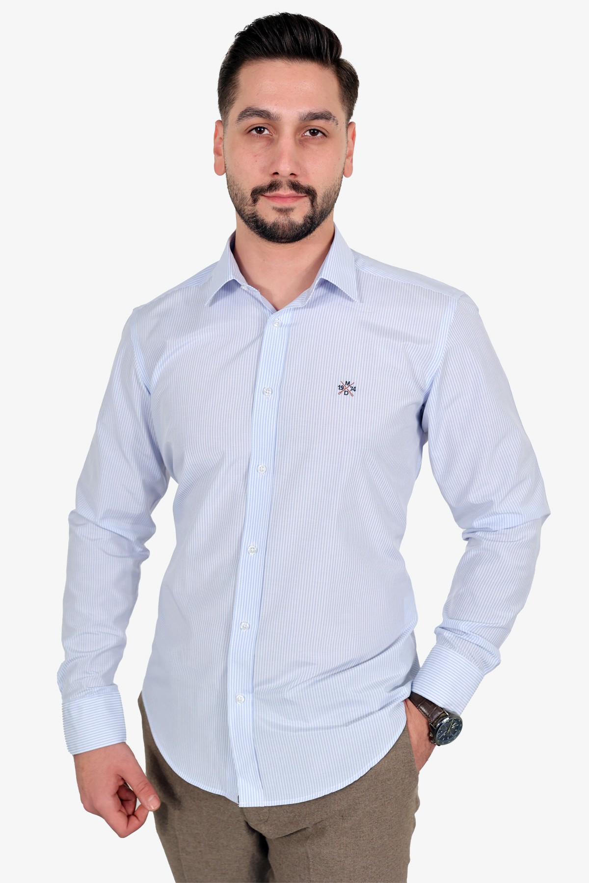 Çizgili Slim Fit Gömlek