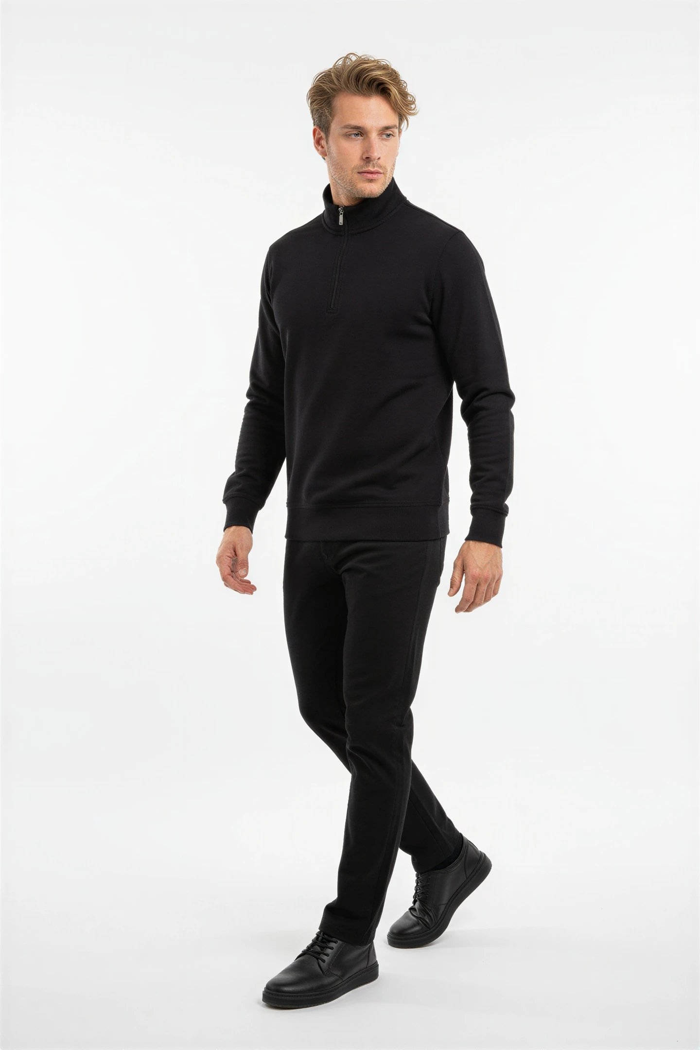 Erkek Yarım Fermuarlı Sweatshirt