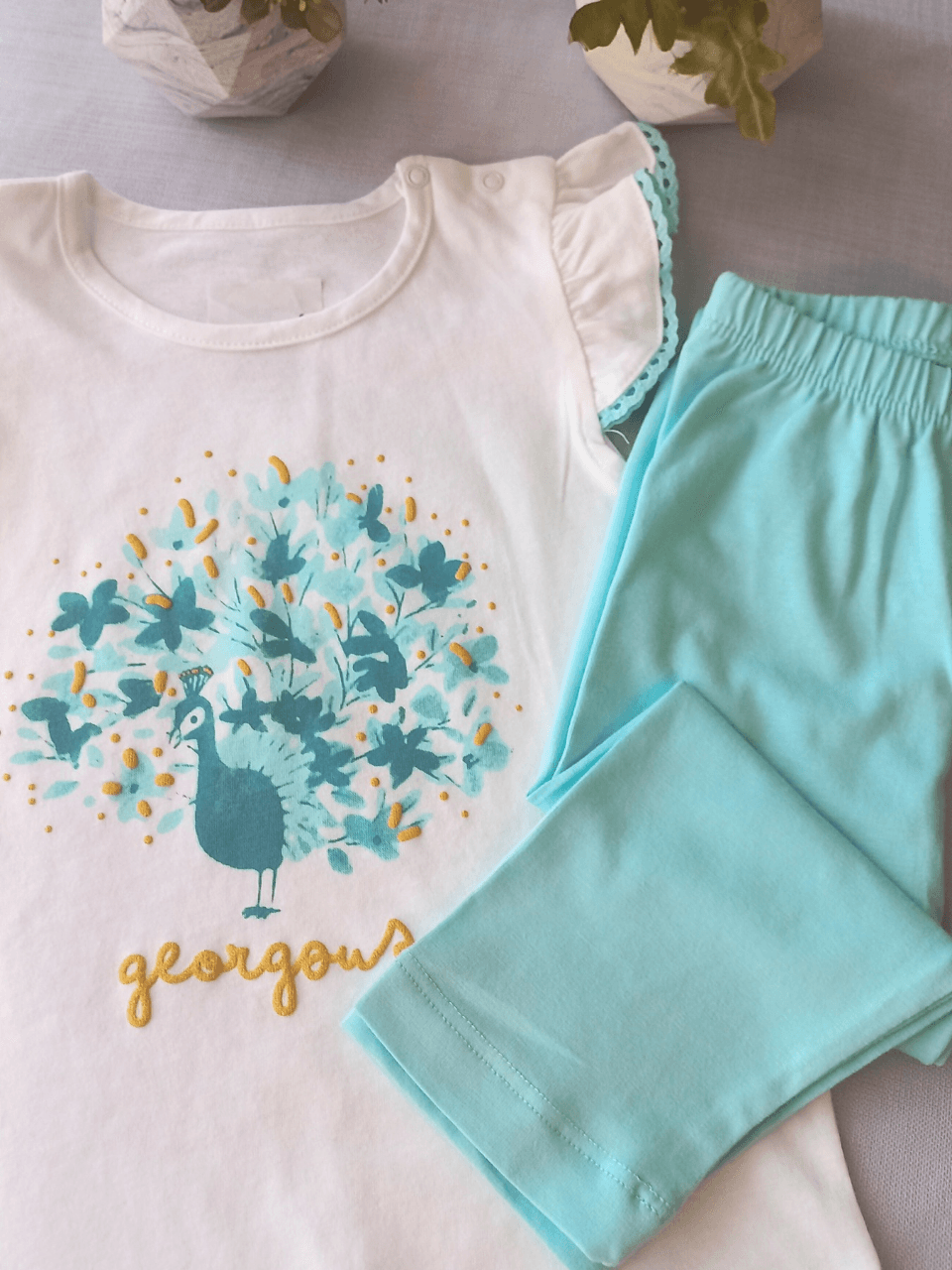 Mint Yeşili Taytlı Takım 