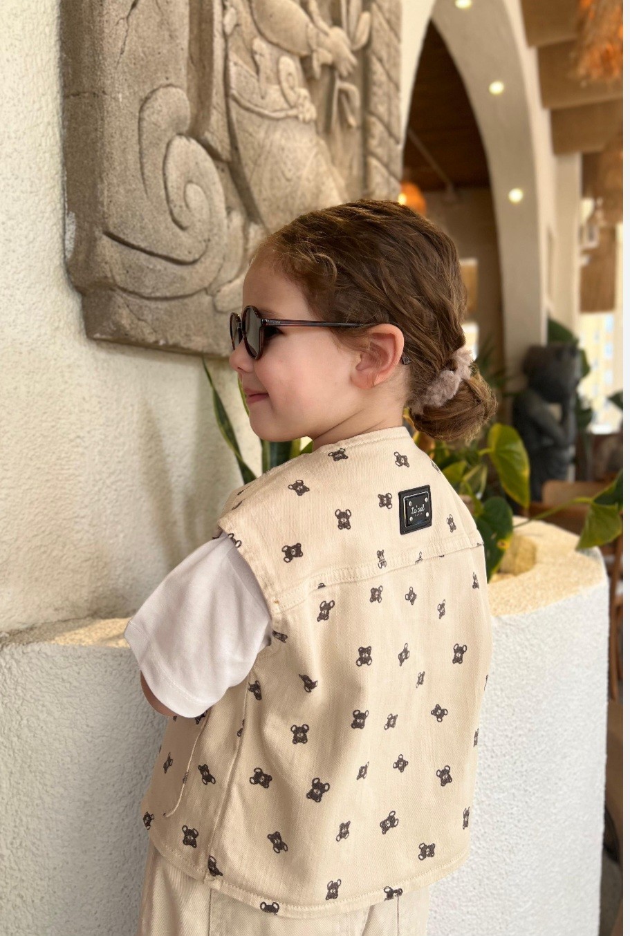 Ayıcık Baskılı Yelekli 3'lü Takım (unisex)