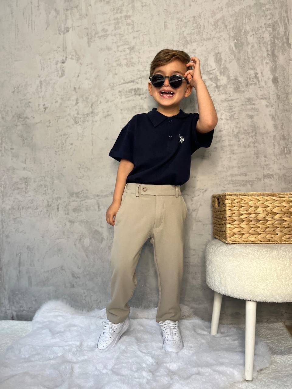 Polo Yaka Tişört ve Kanvas Pantolon Takım 