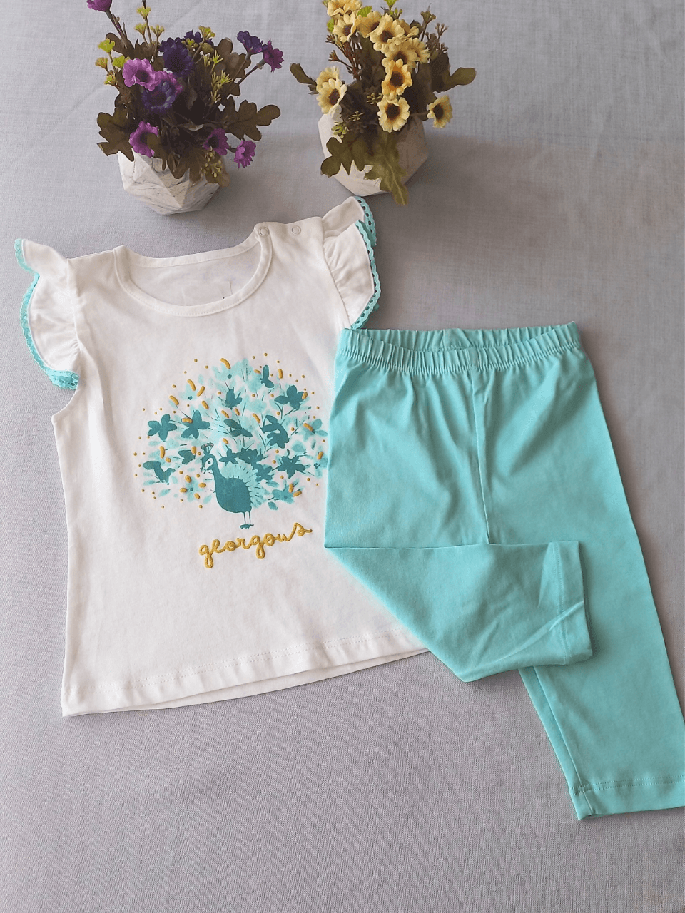 Mint Yeşili Taytlı Takım 