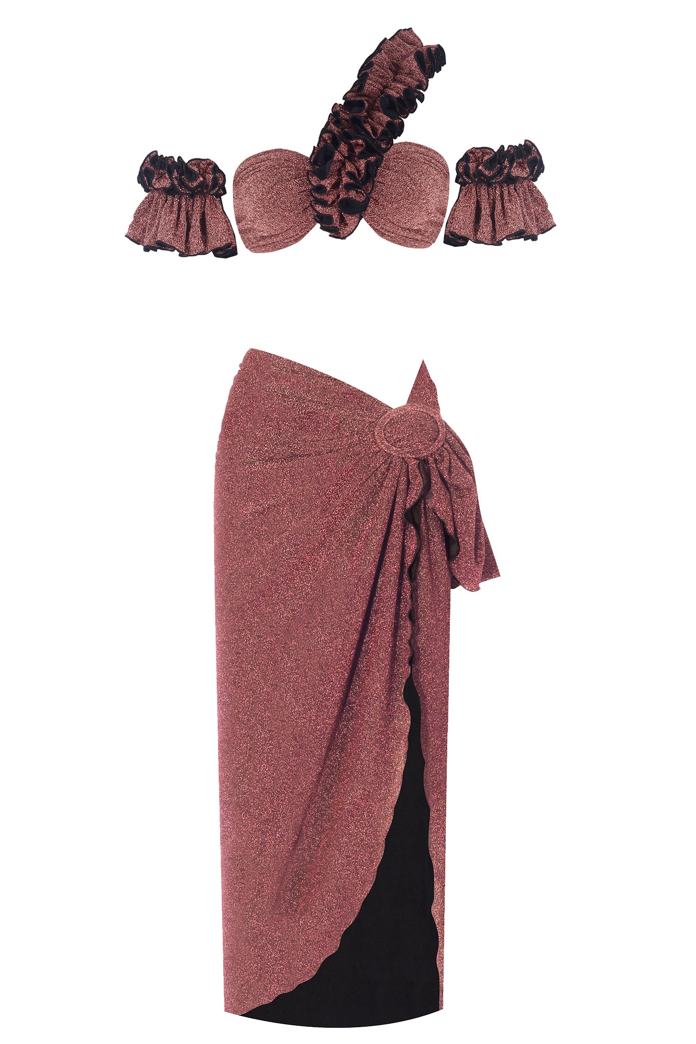 Lilou Sparkle Rose Skirt & Top Set