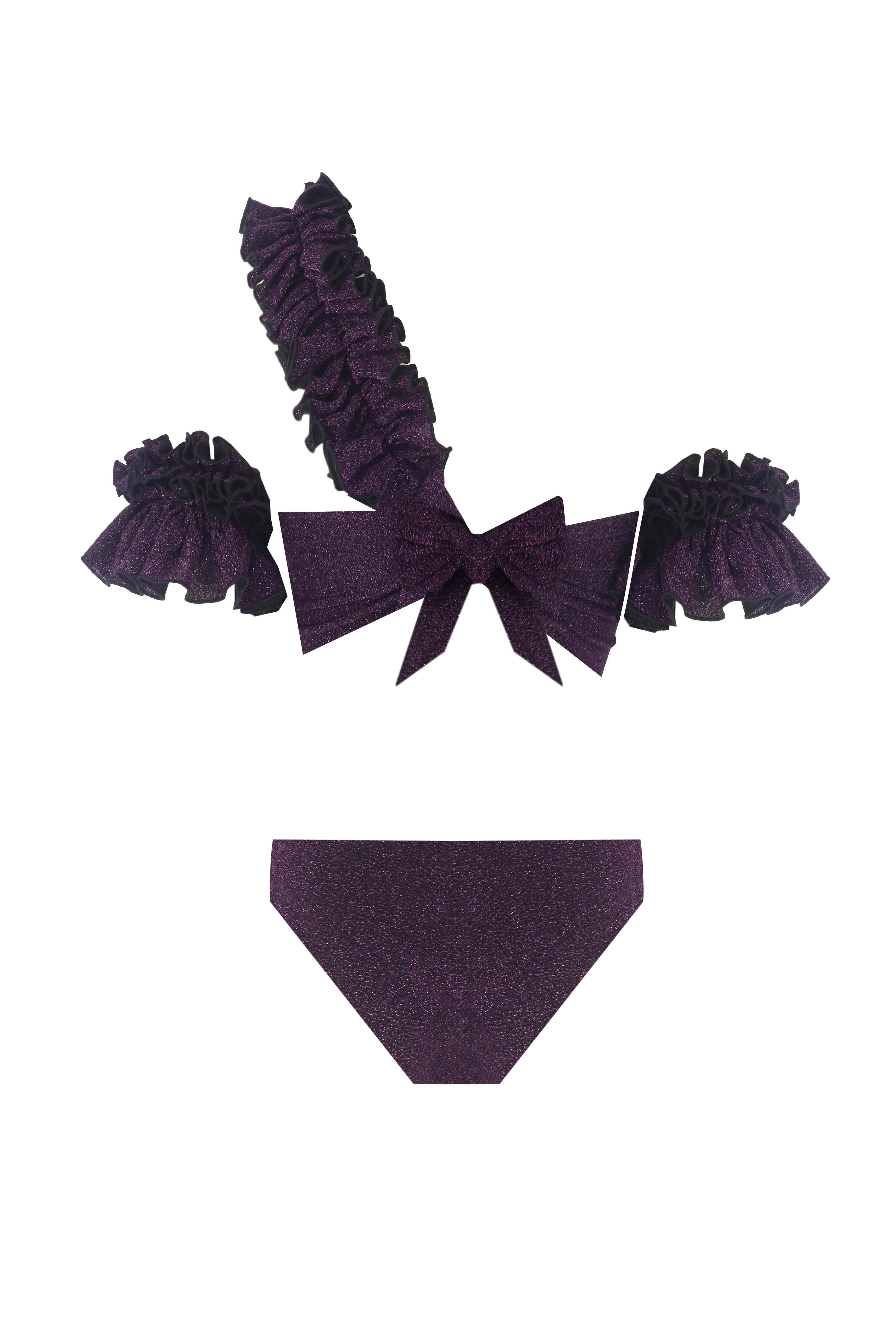 Lilou Sparkle Purple Bikini Set