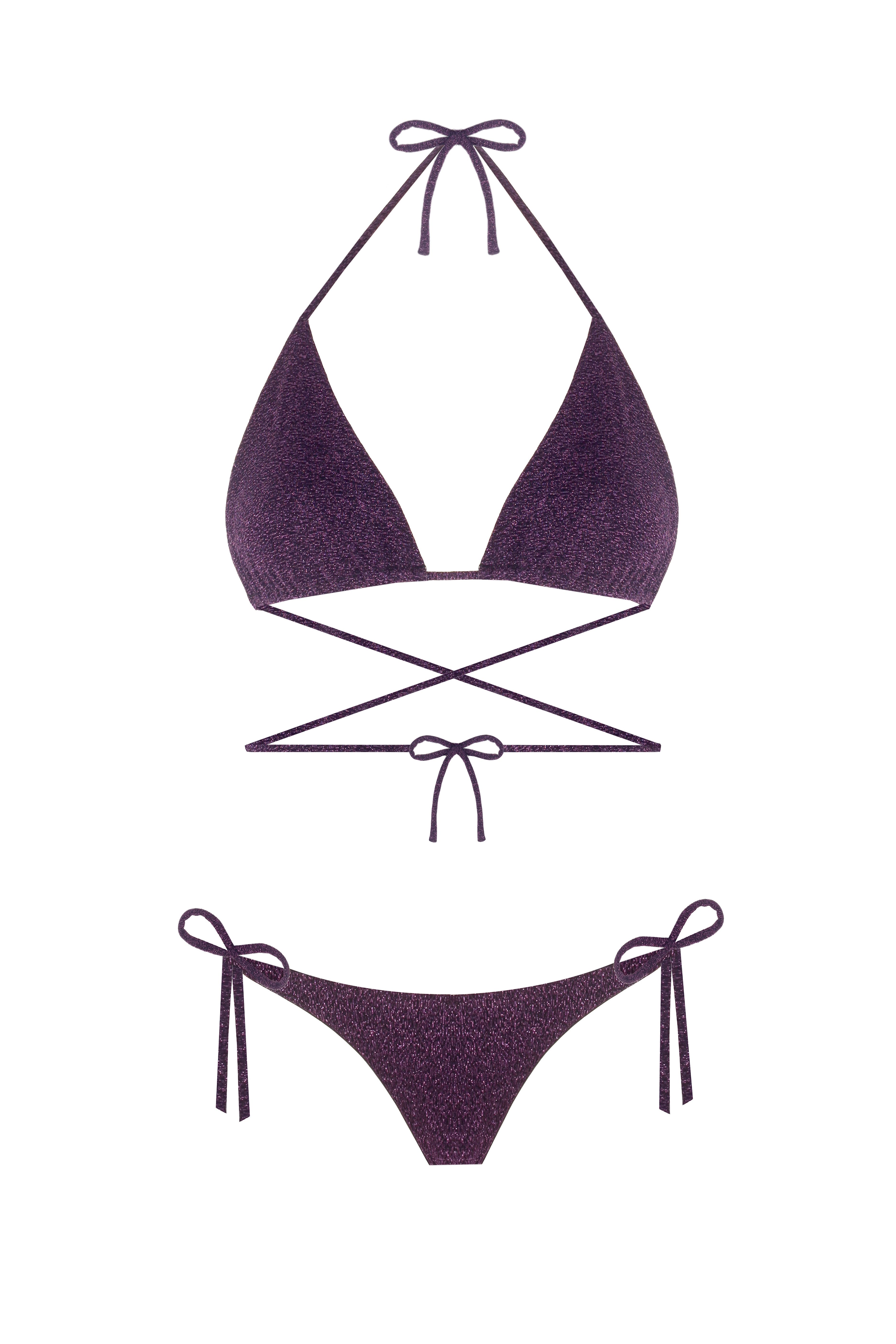 Triangle Sparkle Purple Bikini