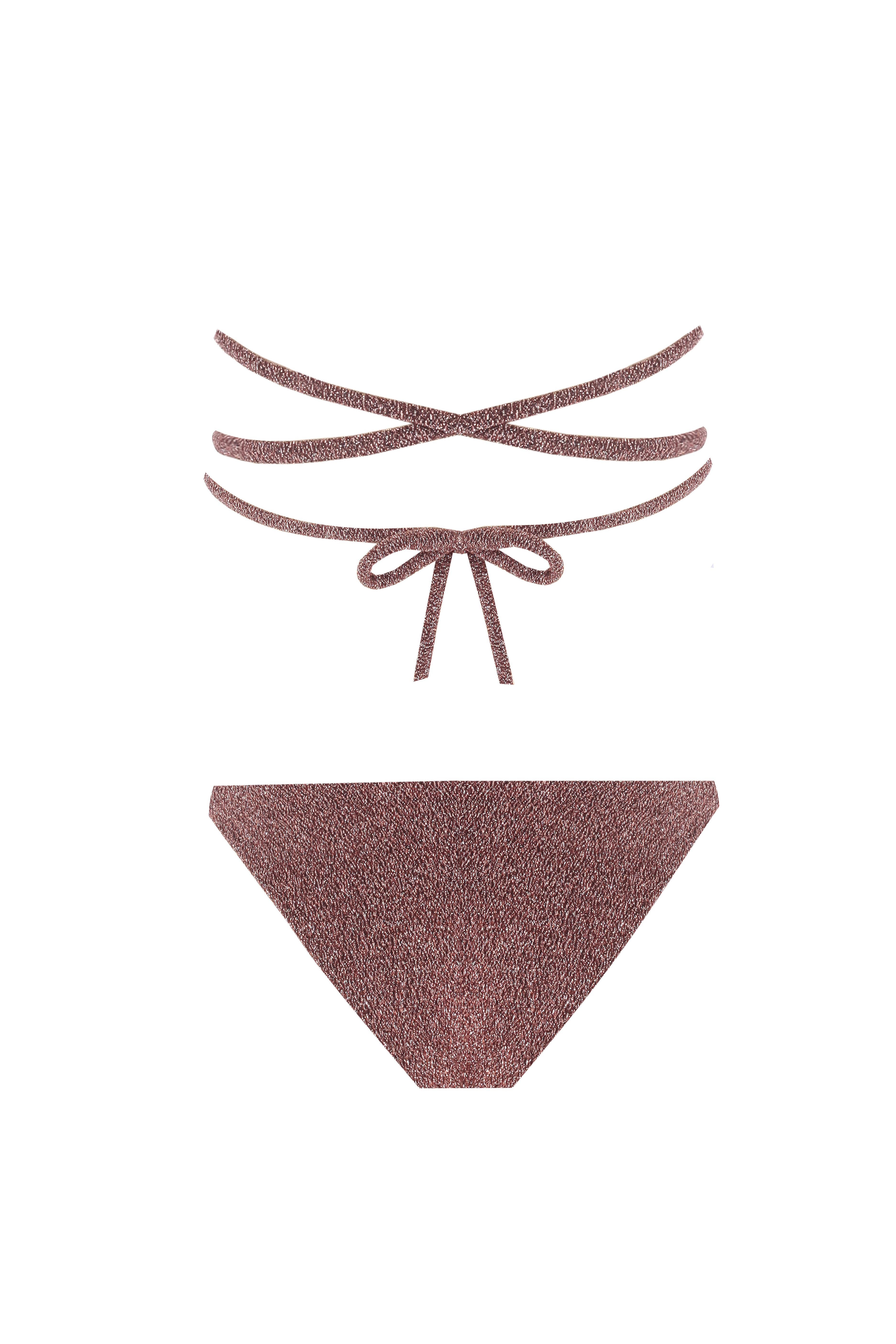 Triangle Sparkle Rose Bikini Set
