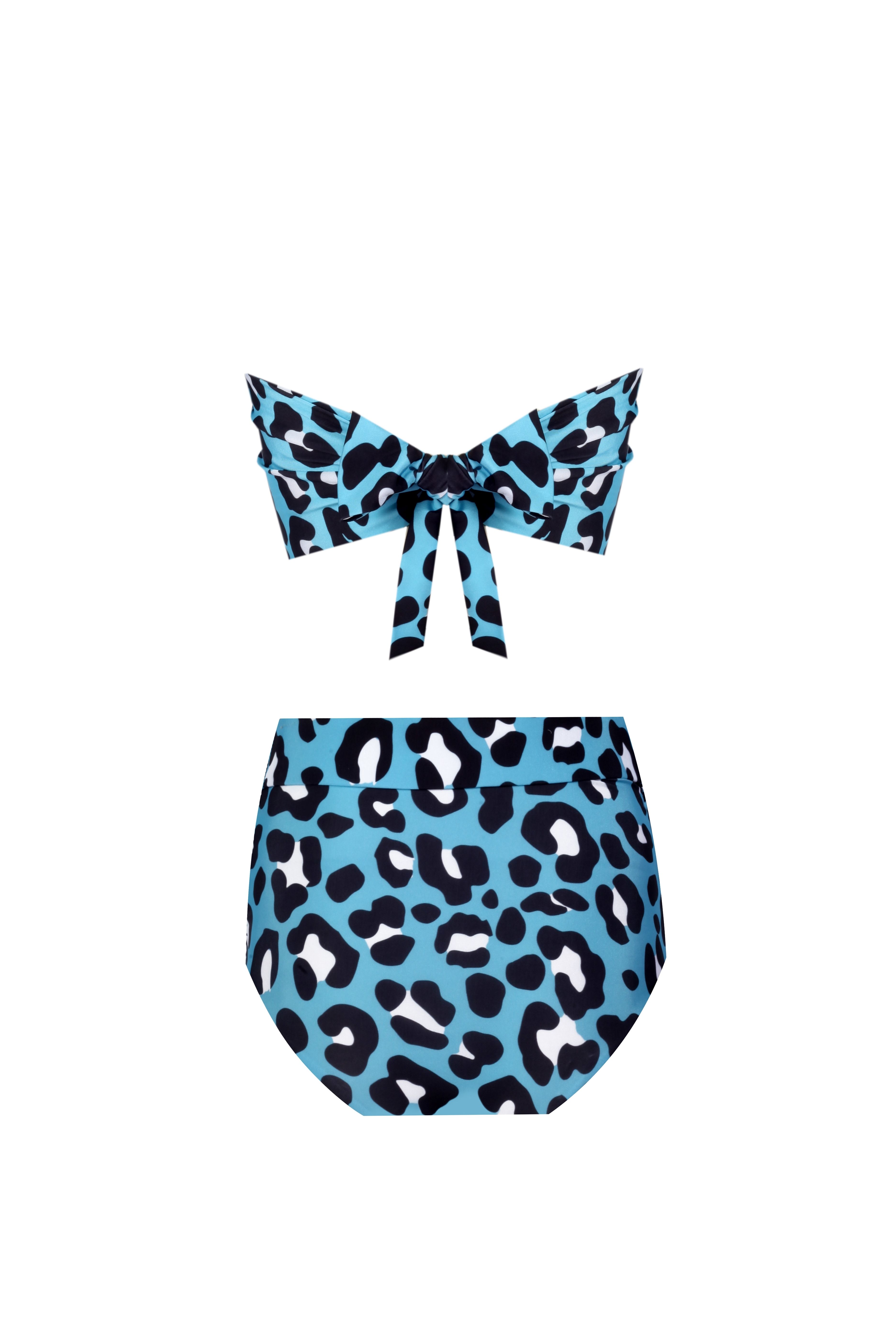 3 In 1 Blue Leo Bikini Set