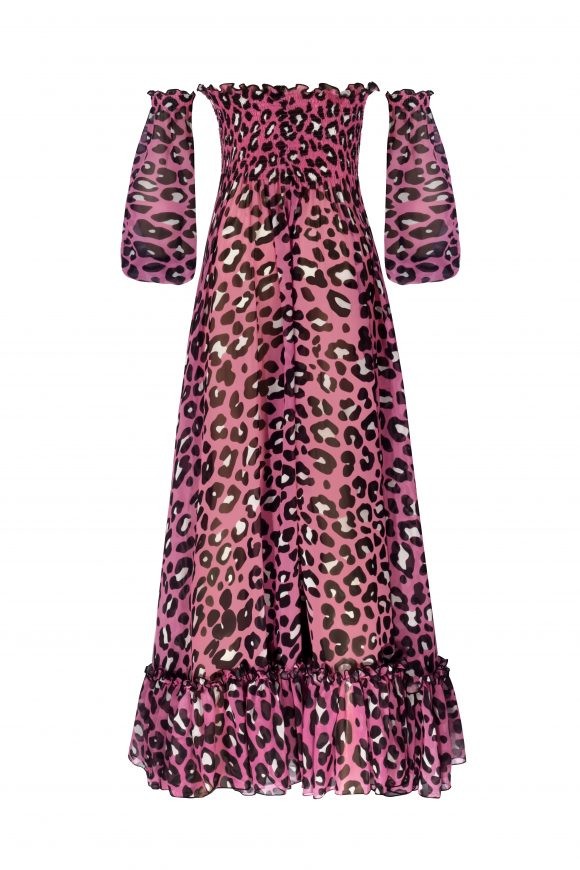 Tigris Pink Leo Beach Elbise