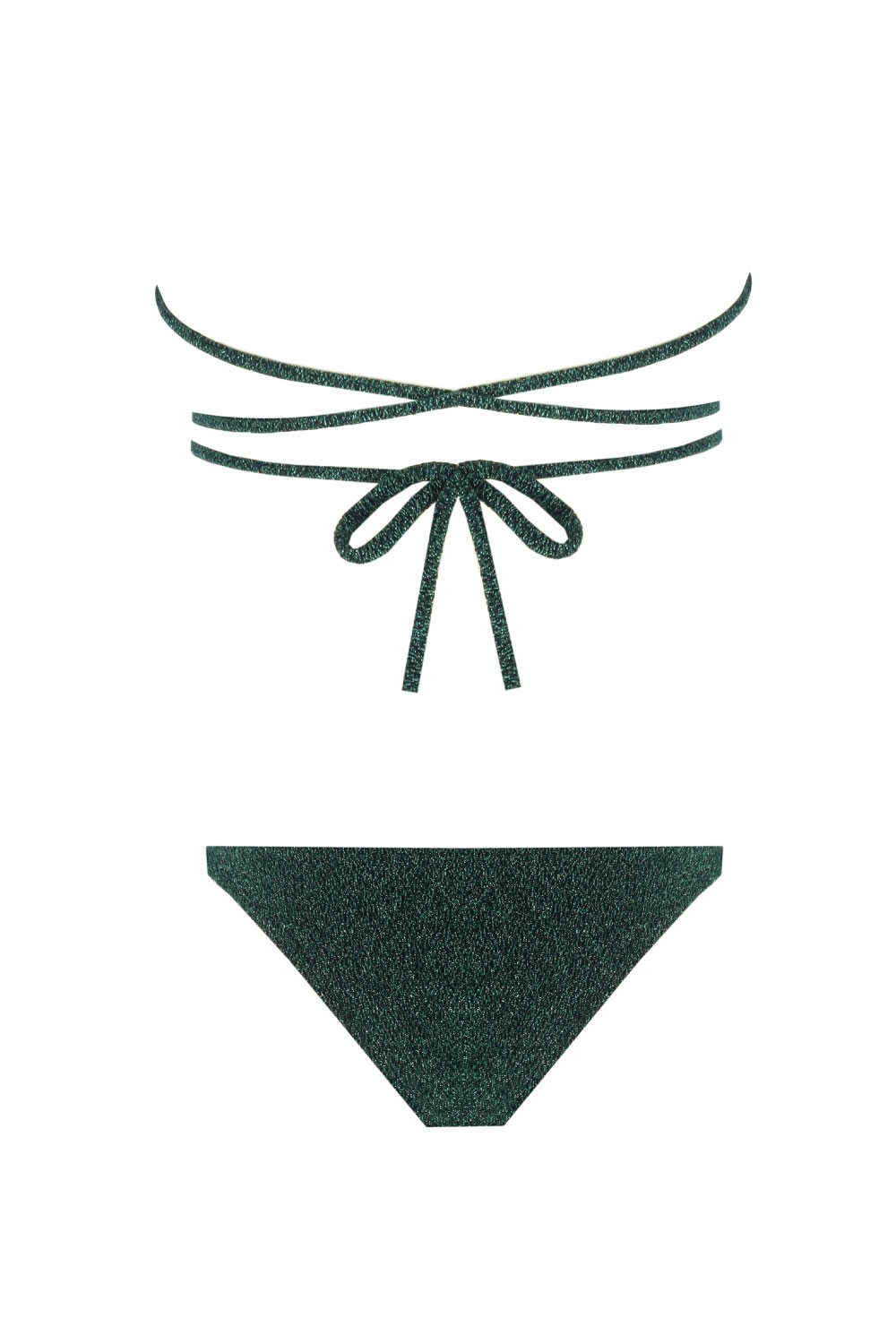 Triangle Sparkle Green Bikini Set