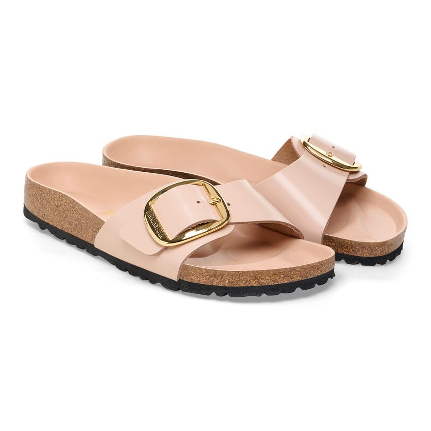 Birkenstock Madrıd Bıg Buckle Nl Hıgh Shıne Kadın Pudra Terlik 1026496