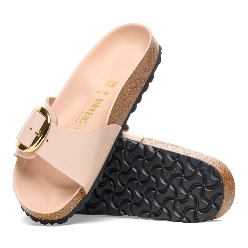 Birkenstock Madrıd Bıg Buckle Nl Hıgh Shıne Kadın Pudra Terlik 1026496