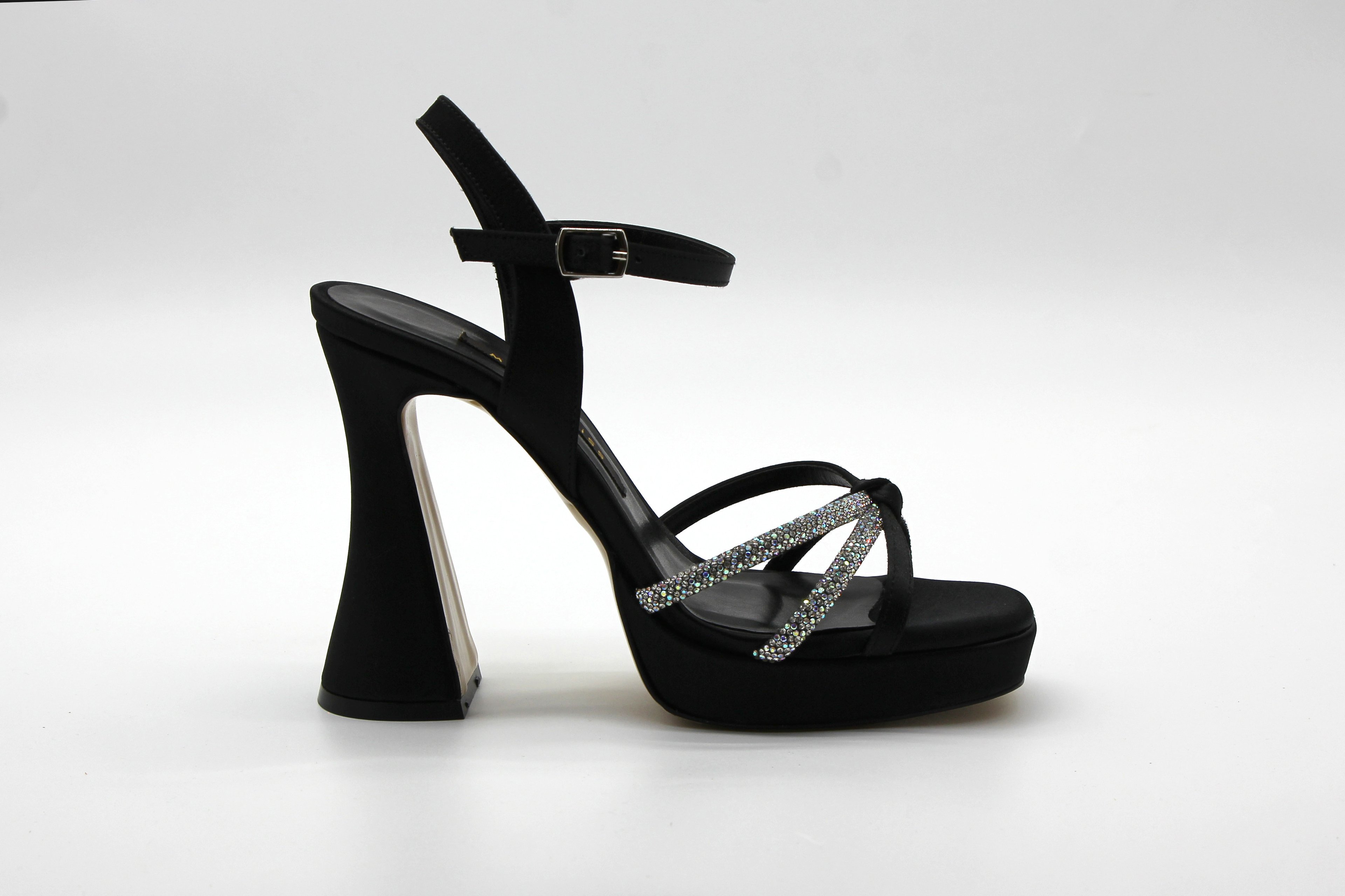Marcamiss Kadın Platform Taşlı Sandalet - Siyah