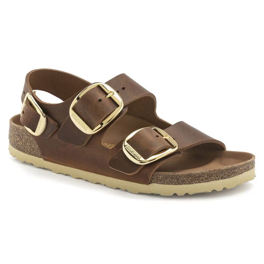 Birkenstock Mılano Bıg Buckle Leoı Kadın Taba Çift Tokalı Sandalet 1024067