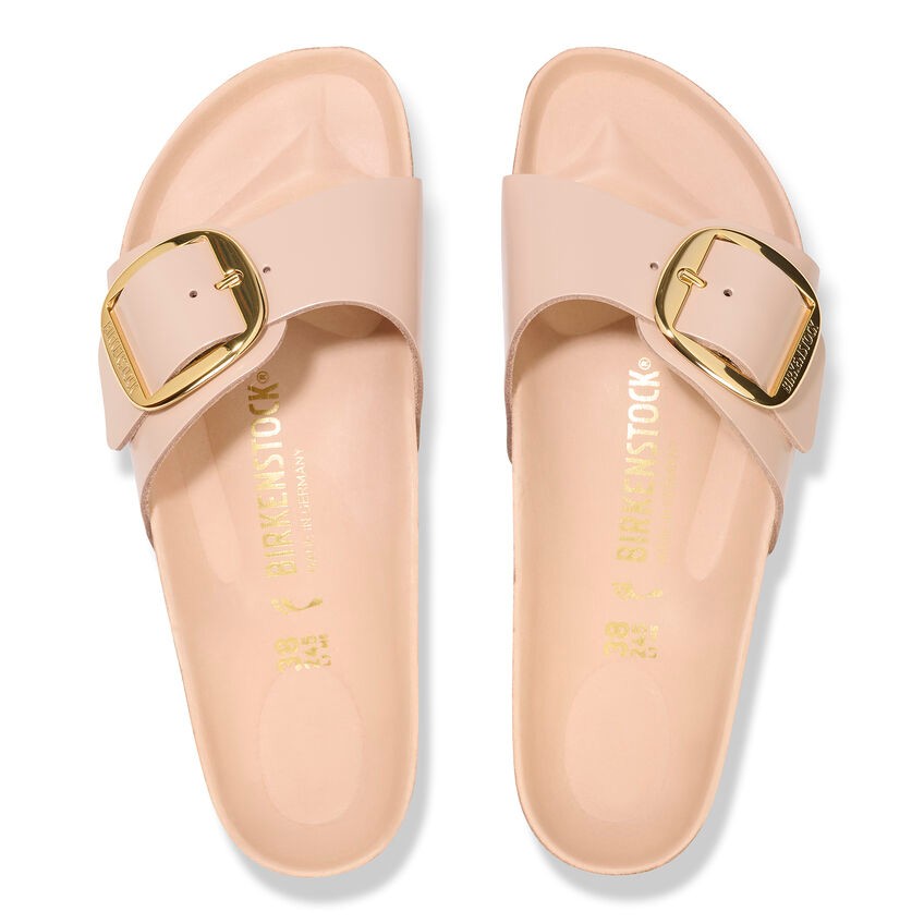 Birkenstock Madrıd Bıg Buckle Nl Hıgh Shıne Kadın Pudra Terlik 1026496