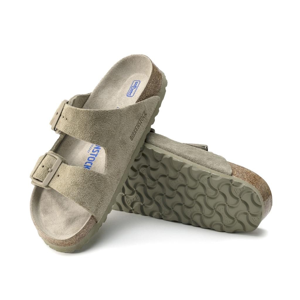 Birkenstock Arızona Sfb Vl Kadın Haki Süet Çift Tokalı Terlik 1019088