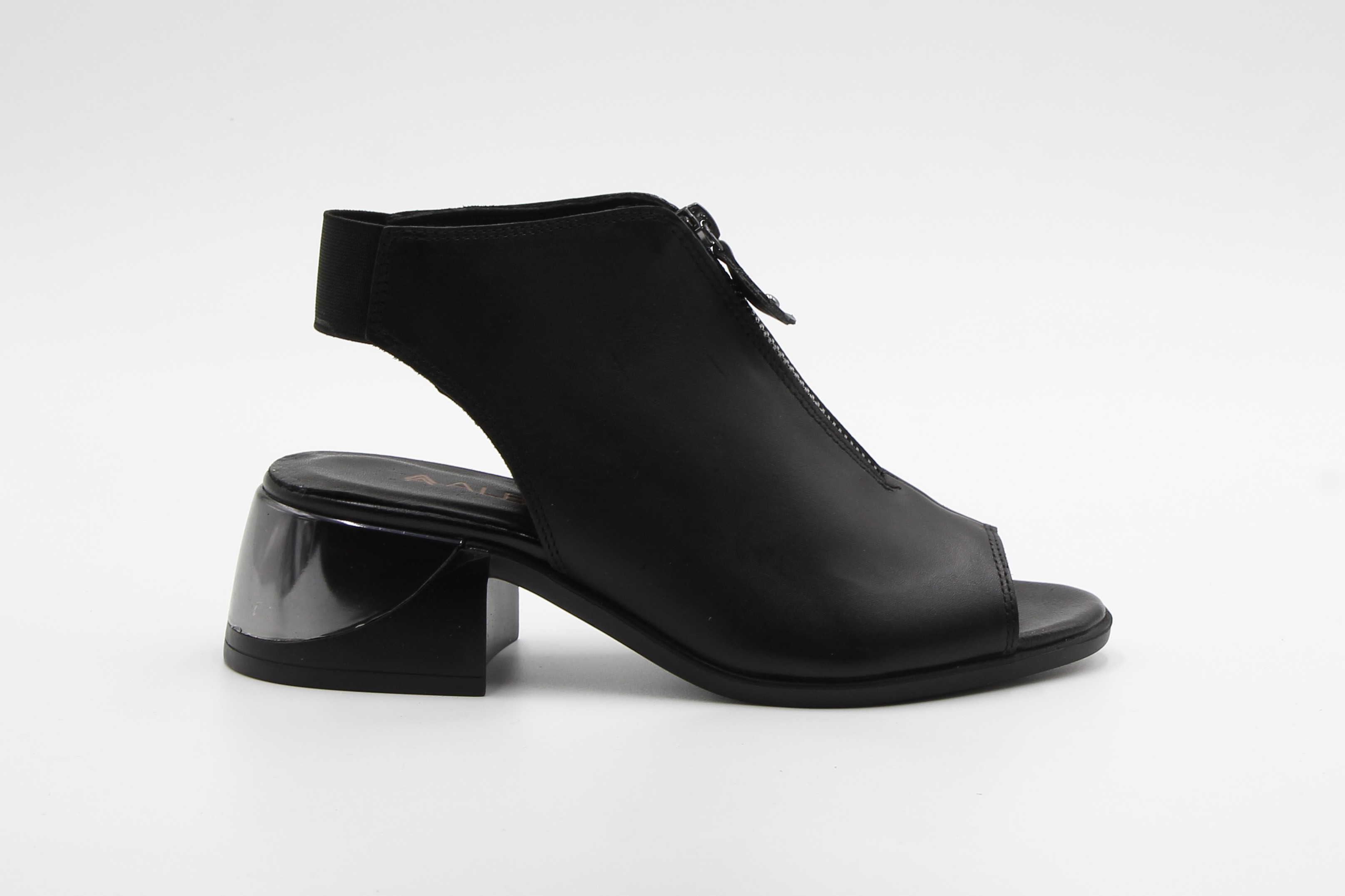 Albini Kadın Deri Dolgu Topuk Sandalet - Siyah