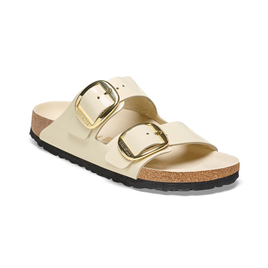 Birkenstock Arızona Bıg Buckle Nl Hıgh Shıne Bej Kadın Çift Tokalı terlik 1026128