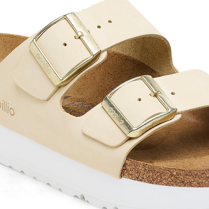 Birkenstock Arızona Platform Flex Nu Kadın Bej Terlik 1026924