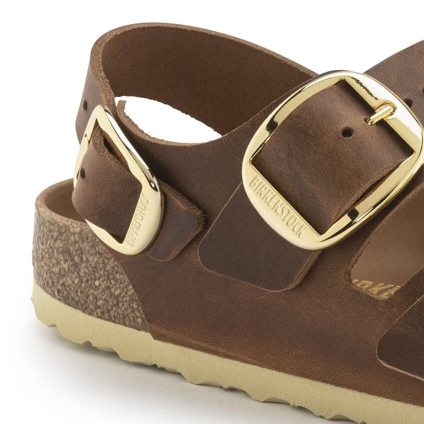 Birkenstock Mılano Bıg Buckle Leoı Kadın Taba Çift Tokalı Sandalet 1024067
