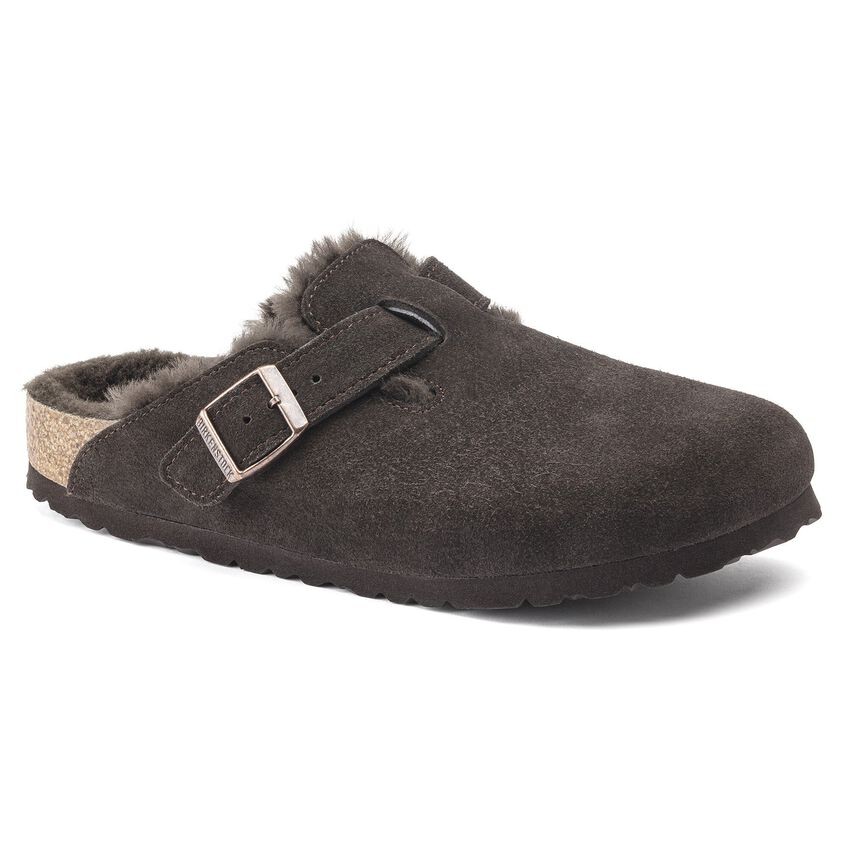 Birkenstock Boston Suede Shearling Mocha Kadın Süet Terlik