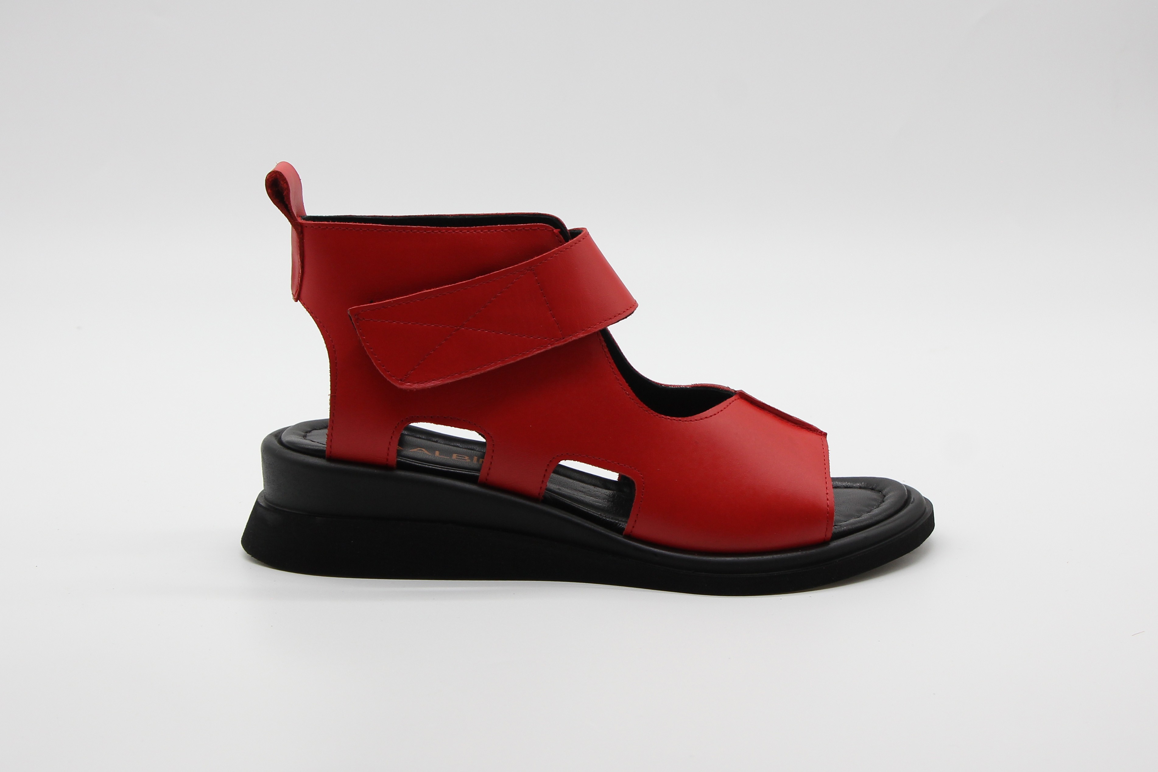 Albini Kadın Deri Spor Sandalet - Kırmızı