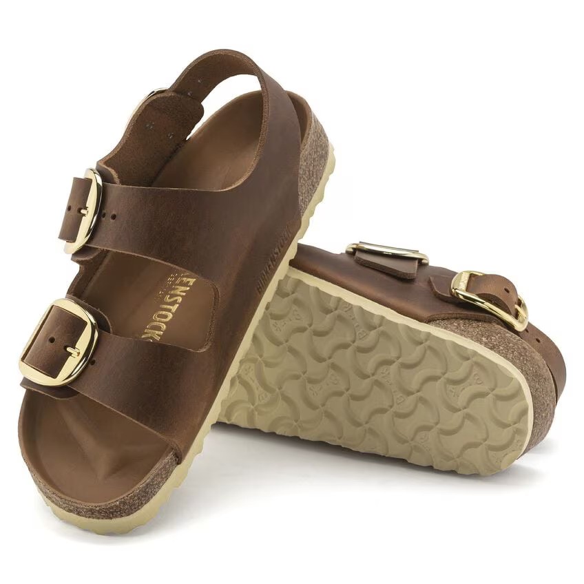 Birkenstock Mılano Bıg Buckle Leoı Kadın Taba Çift Tokalı Sandalet 1024067