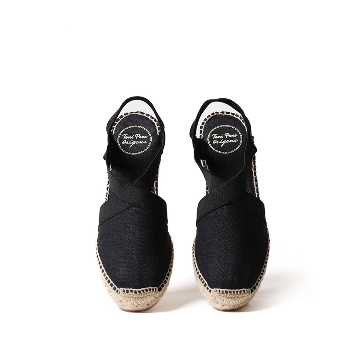 Toni Pons Ter Elastic Linen Negre Kadın Siyah Dolgu Topuk Espadril 1TONW2020088