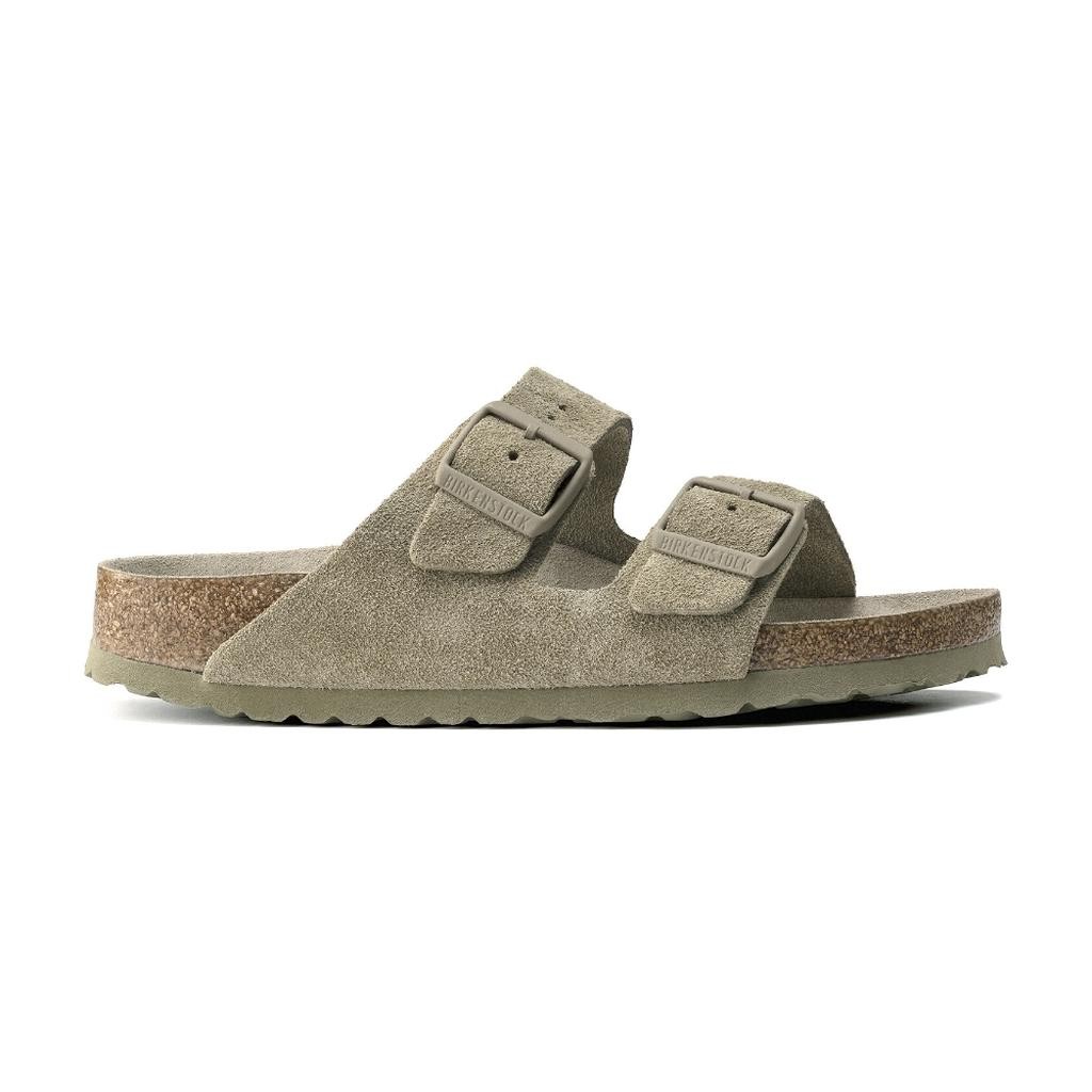 Birkenstock Arızona Sfb Vl Kadın Haki Süet Çift Tokalı Terlik 1019088