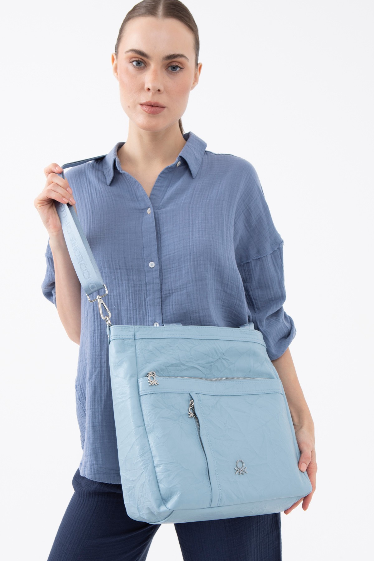 Unıted Colors Of Benetton Kadın Omuz Kol Çantası BNT_1473 - Mavi