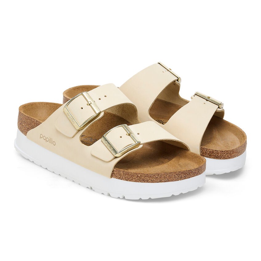 Birkenstock Arızona Platform Flex Nu Kadın Bej Terlik 1026924