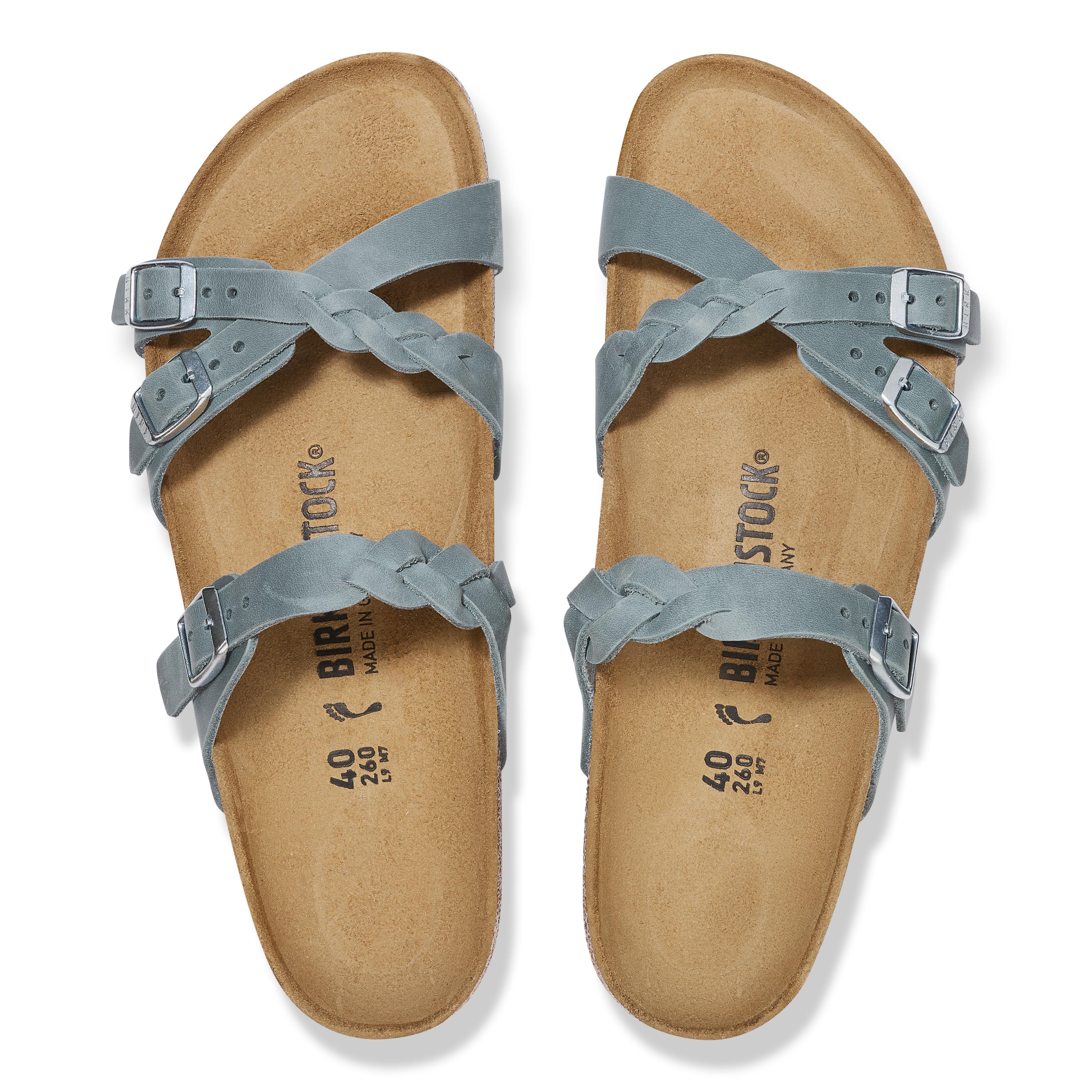 Birkenstock Franca Leoı Braıded Kadın Gri Çapraz Bant Terlik 1029131